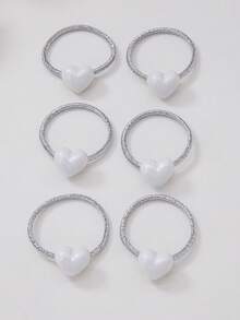 Bộ 10 chiếc dây buộc tóc nhỏ bằng thun màu trắng hình trái tim và lấp lánh bạc, kiểu dáng tối giản, phong cách công chúa dễ thương, phù hợp sử dụng hàng ngày, nhẹ nhàng cho tóc. - trắng - Xem 6