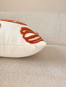 1pc Thanksgiving Beige Pumpkin Embroidered Throw Pillow Cover, Suitable For Indoor Decor, Harvest Festival Decorative Pillow Cover, Pillow Insert Not Included - Beige - View 10