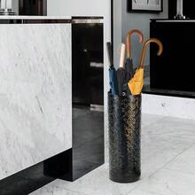 Metal Umbrella Holder Stand Rack Rain Water Drip Tray Walking Stick Home Storage - Black - View 4