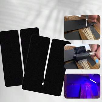 5pcs/10pcs Heat Resistant Pads, Rectangular Hair Extension Tools, Black Hair Weft Protector, Heat Resistant Pads For Wigs, Prevent Burning, UV Protection