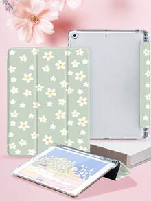 简约花卉图案平板电脑保护套，兼容 iPad 9.7/10.2/10.5/10.9/12.9/Pro 11（第十代）、Galaxy Tab S6 Lite 10.4 英寸、Kindle Paperwhite 第十二代（2024 年款）、Kindle 第十一代（2022 年款），柔软防震，带智能支架/自动唤醒/睡眠功能 - 彩色 - 查看 4