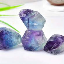 20PCS Natural Color Fluorite Crystal Minerals Landscape Rock Specimen Mineral Decorative Bulk Asymmetrical Shape Raw Stone Home Decor - Multicolor - View 4