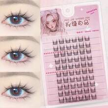 Ciglia finte Ondine da 60/100/120 ciuffetti, senza colla, non rimovibili, con steli sottili, ciglia segmentate simulate, ciglia morbide a più segmenti di grande capacità, ciglia finte a singolo ciuffetto per principianti