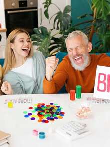 200pcs- 25mm- Bingo Chips Counters - Transparent Counting Game Chips - Clear Plastic Math Markers&Classroom&Mixed Color Bingo Chips Games Bingo Cards Gift Bag Filler - Multicolor - View 3