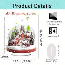 1/2/3/5个水晶球雪屋桌面装饰趣味多功能2D亚克力牌匾家居宿舍办公室冬季圣诞礼物 - 彩色 - 查看 5