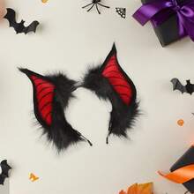 ¡Destaque este Halloween con nuestro accesorio para el cabello con diadema con orejas de murciélago espeluznante en rojo, negro o gris claro - Negro - Ver 6