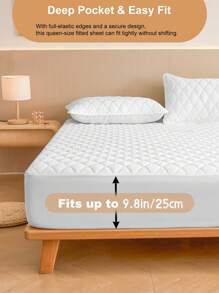 1件纯色床笠，床上用品，床笠，床垫套，柔软舒适的卧室床上用品，亲肤床垫保护套，防尘防潮，多种颜色可选，超声波菱形图案床笠，适用于各种床型（单人床、双人床、大号床、特大号床），床上用品礼品，涤纶床笠