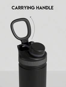 Powcan 18盎司不锈钢保温水瓶，带吸管盖，双层真空密封咖啡杯，24小时保冷，可放入车载杯架，可重复使用，适合运动、健身、上学、旅行 - 黑色 - 查看 5