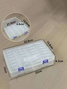 1pc Thick PP Material Transparent 8-Grid Metal Parts Storage Box With Removable Dividers, Suitable For Beads And Small Items Organization, Room Decor - Clear - View 8