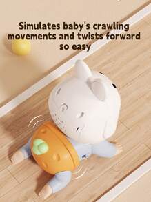 1pc Electric Baby Crawling Doll, Baby Crawling Guidance Doll, Head Lifting Practice, Educational Developmental Crawling Doll, Gift For Baby Boys And Girls