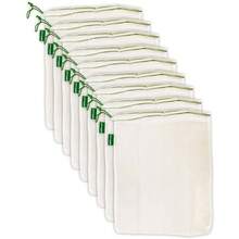 Reusable Mesh Produce Bags - Washable Set Of 9 Premium Bags, TRANSPARENT Lightweight, Strong SEE-THROUGH Mesh For Shopping, Transporting And Storing Fruits And Veggies.