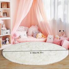 1 件，适用于卧室的柔软地毯，蓬松、防滑毛绒绒毛绒柔软毛茸床边地毯，扎染客厅地毯，适合女孩儿童婴儿青少年宿舍家居装饰，卧室客厅育儿室地毯，易于护理的家居装饰 - 圓形-米色 - 查看 13