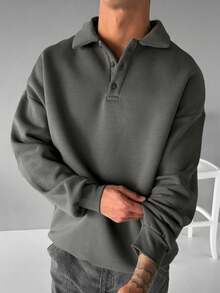 بلوزة رياضية كاجوال بأكمام طويلة للرجال، موديل "Old Money"، للخريف والشتاء