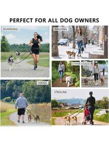 1pc Running/Walking Dog Leash Belt, Reflective Safety Shock Absorbing Retractable Outdoor Dog Leash