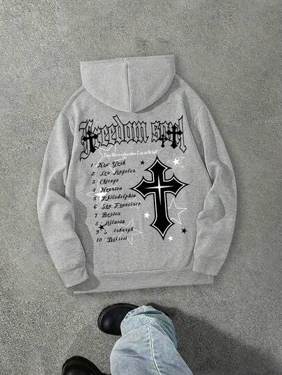 Teen Boy's Casual Hooded Sweatshirt With Letter Pattern. New Autumn/Winter Style. Suitable For Boys And Girls To Wear,Suitable For Daily Wear, Party, School, Attending Music Festivals, Vacation, Commuting. Can Be Given As A Gift To Family, Boyfriend,Girlfriend, Friends ﻿