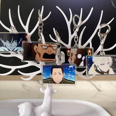 1 porte-clés acrylique mignon de brigade des pompiers anime, pendentif de sac, accessoire de sac à dos, porte-clés de dessin animé, cadeau créatif pour les amis