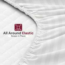 Lux Decor 4 Pc Stripe Bed Sheets, High GSM Brushed Microfiber Bedding Set With Deep Pocket Fitted Sheet & Pillowcases. Soft, Breathable, Hypoallergenic, Easy Care, And Wrinkle Resistant For Year-Round Comfort And A Classic Hotel-Quality Look. - 白色 - 查看 7
