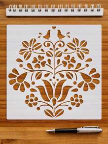 1 Stück wiederverwendbare Malschablone im Bohemian-Stil, 11,8 x 11,8 Zoll, DIY-Vorlage für Holz-, Stoff-, Scrapbooking- und Bastelprojekte