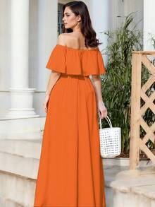 Women Maxi Dresses - 橘色 - 查看 2