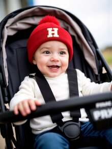 1 pieza Gorro de bebé recién nacido de 26 letras tejido, gorro de invierno y primavera para niños, gorro para niños, accesorios para bebés, gorros elásticos para niños