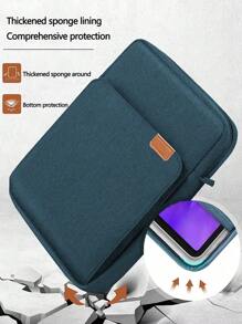 Navy Blue Nylon Shoulder Messenger Bag, Suitable For 11"/13" Tablet Sleeve, Portable Multifunctional Laptop Bag - Navy Blue - View 5