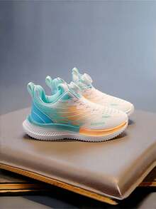 1 Đôi Giày Thể Thao Thời Trang Thiết Kế Nút Xoay Bằng PU Cho Bé Trai, Thích Hợp Cho Mùa Xuân Và Mùa Thu - trái cam - Xem 2