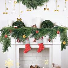 6 pies de guirnalda de pino de Norfolk para Navidad, guirnalda de pinos densos y realistas, guirnalda de follaje artificial de pino y ciprés para decoración navideña del hogar, chimenea, mesa, jardín y exterior