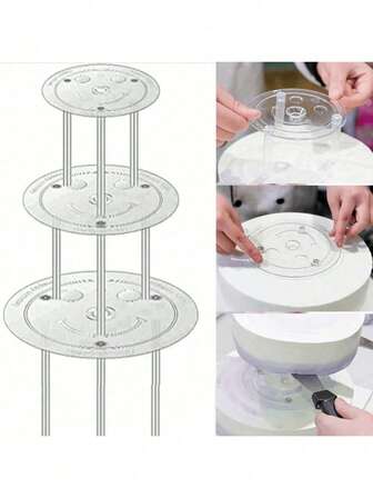 4英寸6英寸8英寸10英寸12英寸蛋糕支架多层支架隔板透明支撑架交错悬挂蛋糕装饰用品适用于婚礼和生日
