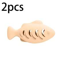 3pcs Silicone Fish-Shaped Cat Chew Toy - Interactive Treat Dispenser, Puzzle Snack Pet Toy For Dental Health, No Batteries Needed, Materials, Interactive Cat Toys