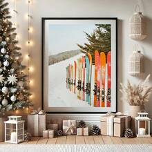 1 pezzo, Quadro da parete in tela, Decorazione da parete incorniciata, Sci moderno e colorato, Decorazione da parete per pista da sci, cartellone da sci invernale, Decorazione per la casa vintage con snowboard, Decorazioni natalizie, Decorazione natalizia con scena invernale e neve, Decorazione per camera, Decorazione per dormitorio, Decorazione per bagno, Decorazione per camera da letto, Decorazione per ufficio, Decorazione per soggiorno, Regalo per appassionati di sci - Multicolore - Visualizzare 10