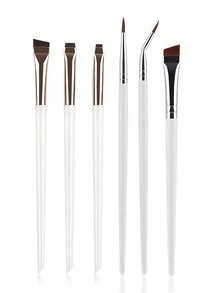 RANCAI 6件套精准斜角眼线刷套装，包含弯头眼线刷、细节刷、螺旋眉刷、斜角眉刷、扁平眼线刷和眼影刷 - 彩色 - 查看 12