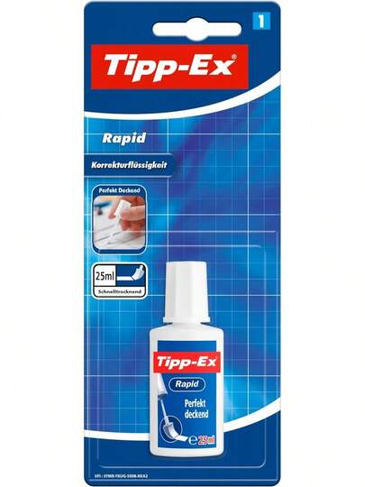Tipp-Ex Rapid, Correction Fluid Bottle, High Quality Correction Fluid, 20ml, Ideal For School, White, Pack Of 1