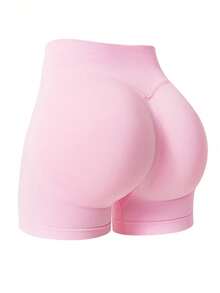 NcmRyu Women's Seamless Butt Lifting Sports Shorts For Gym Workout Fall Clothes For Women - Hồng - Xem 1