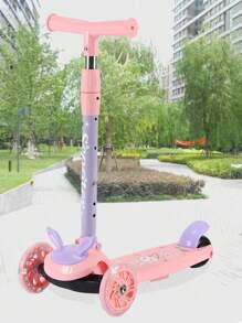 圣诞装饰儿童滑板车，带超宽甲板、脚踏制动器和动物元素，儿童和幼儿 3 轮滑板车，适合儿童和幼儿男孩或女孩，3 轮自平衡儿童玩具，适合 3 岁及以上儿童