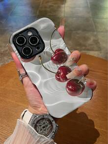 1pc Minimalist Cherry Pattern Shockproof, Anti-Slip, Soft TPU + PC 2-In-1 Phone Case Compatible With IPhone 11/12/13/14/15/16/16 Plus/16 Pro/16 Pro Max - Multicolor - View 2