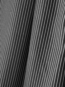 INCERUN Mens High Waist Zipper Striped Casual Loose Wide Leg Trousers Long Harem Pants Bottoms - 黑色 - 查看 9