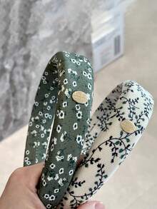 2pcs/1pc Women Green Leaf Floral Metal Elegant Fashion Headband, Versatile For Daily Use, Home, School, Beach, Work, Party, Holiday, Birthday, Back To School, New Year, Valentine's Day, Mother's Day Gift, Hair Accessories, Hair Band, Hair Hoop, Hairband For Women, Home Beauty Women Accessory Gifts