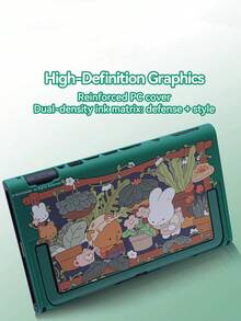 GeekShare Cute Floral Rabbit Design Slim PC Protective Case For Nintendo Switch 2 Console - Bunny Garden - View 4