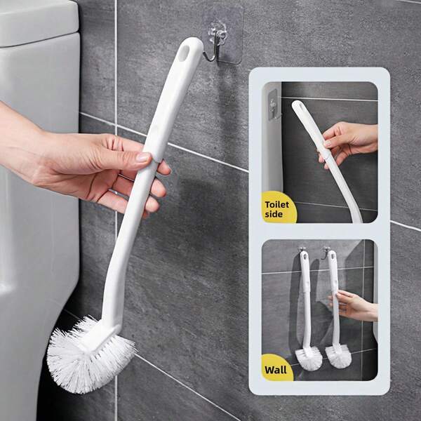 Brosse de toilette à long manche, poils doux, puissant retrait des taches, nettoie les coins et les recoins des toilettes