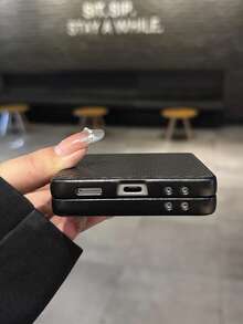 Galaxy Z Flip6/7 Series, Z Fold6/7 Series Carbon Fiber Solid Black Phone Case For Foldable Phones Waterproof Shockproof Anti-Fall Scratch Resistant - Black - View 6