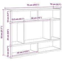 vidaXL Wandregal Schwarz Eichen-Optik 75x16x55 cm Holzwerkstoff