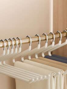 5/10pcs Z-Shaped Open-End Metal Pants Hangers – Non-Slip Trouser & Jeans Hanger, Space-Saving Clothes Organizer Rack For Closet, Back To School Dorm Room & Minimalist Wardrobe Essentials