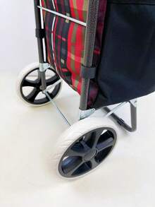 带隔热口袋的购物手推车，方便爬楼梯，防水，耐磨，高品质，带软轮，采用优质牛津布制成，有多种颜色可供选择，99 X 24 X 32厘米，高度99厘米，最大承重50公斤 - 紅色格子HK - 查看 6