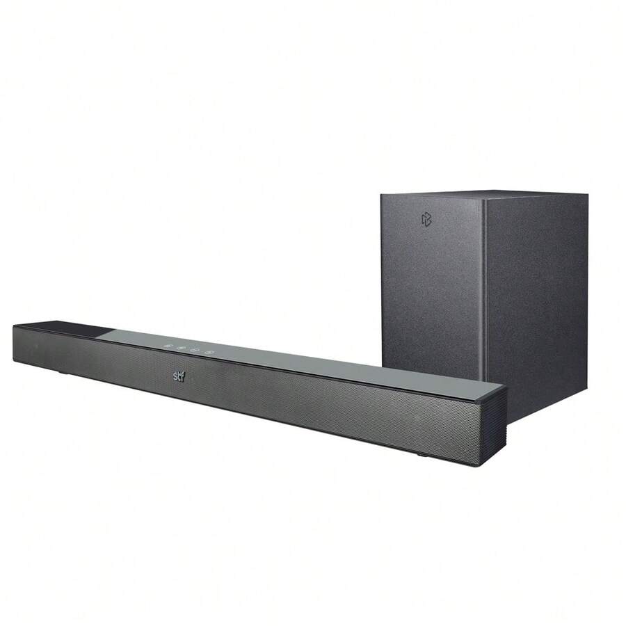 STF | Barra de Sonido 2.1 Home Audio | Subwoofer Inalámbrico | Entrada  Óptica / USB / Auxiliar | 3 Ecualizaciones | Control remoto - Tipo de Enchufe A Japonés (100V) - Ver 1