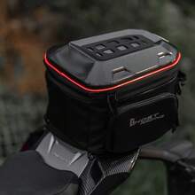 Expandable Motorcycle Helmet Storage Bag – LED Strip (No Battery), Waterproof, Multi-Functional - Black - View 1