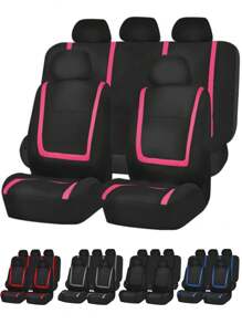 Universal Fit Car Seat Covers – 9PCS (Full Set), 4PCS (2-Seat), 2PCS (1-Seat) Options – U-Shaped Stripes Design, Non-Slip & Wear-Resistant, Airbag Compatible With GM, SUV, Sedan, Van – Easy Clean & Stylish Interior Upgrade