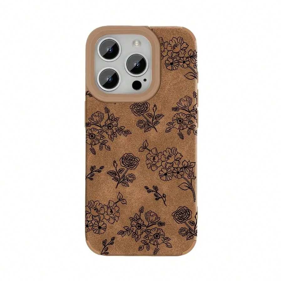 Aplicable a 16 Pro/15/14 Plus/13/12/11 Funda protectora retro de piel sintética para teléfono móvil, color marrón ciervo, patrón de guepardo negro, nuevo diseño de moda, carcasas suaves de alta calidad para hombres y mujeres. - Colores mixtos 2 - Ver 1