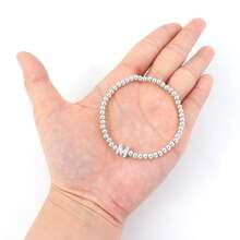 1 chiếc vòng tay hạt cườm chữ cái tối giản cổ điển (Nữ) - Bạc - Xem 3