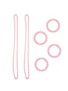 D EXCEED 1/2/4/5 PCS 1980s Long Neon Bead Nekalce For Women Neon Party Costume Accessories For Women Neon Artificial Bead Necklace Solid Color Bride Weddings Masquerade Festival Decorations Gifts