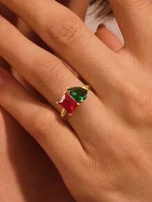 Stylever 1pc Zirconia Teardrop Square Assortment Ring Ladies Jewelry For Women 925 Sterling Silver Lightweight And Luxurious Ring Fine Jewelry For Girls Birthday Dating Prom Party Gifts